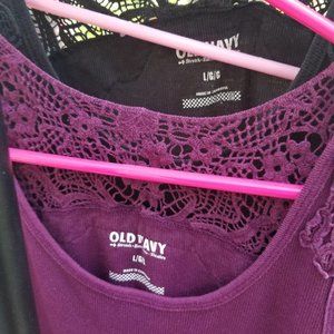 2 Large Old Navy tank tops with Lace.